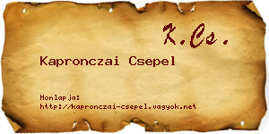 Kapronczai Csepel névjegykártya